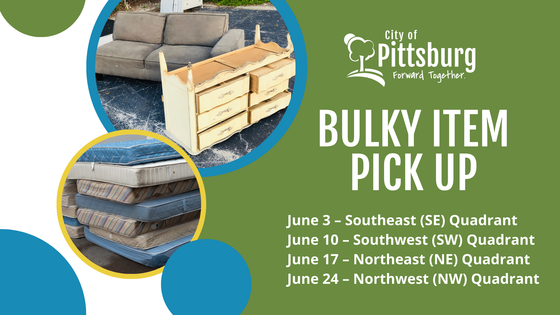 City of Pittsburg Bulky Item Pickup begins in June | City of Pittsburg